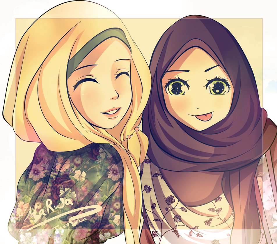 Gambar Kartun Wanita Muslimah Yang Cantik Top Gambar