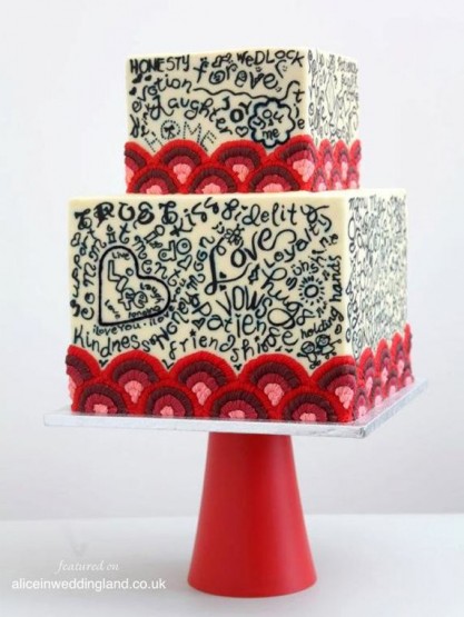 gambar kue ulang tahun love romantis