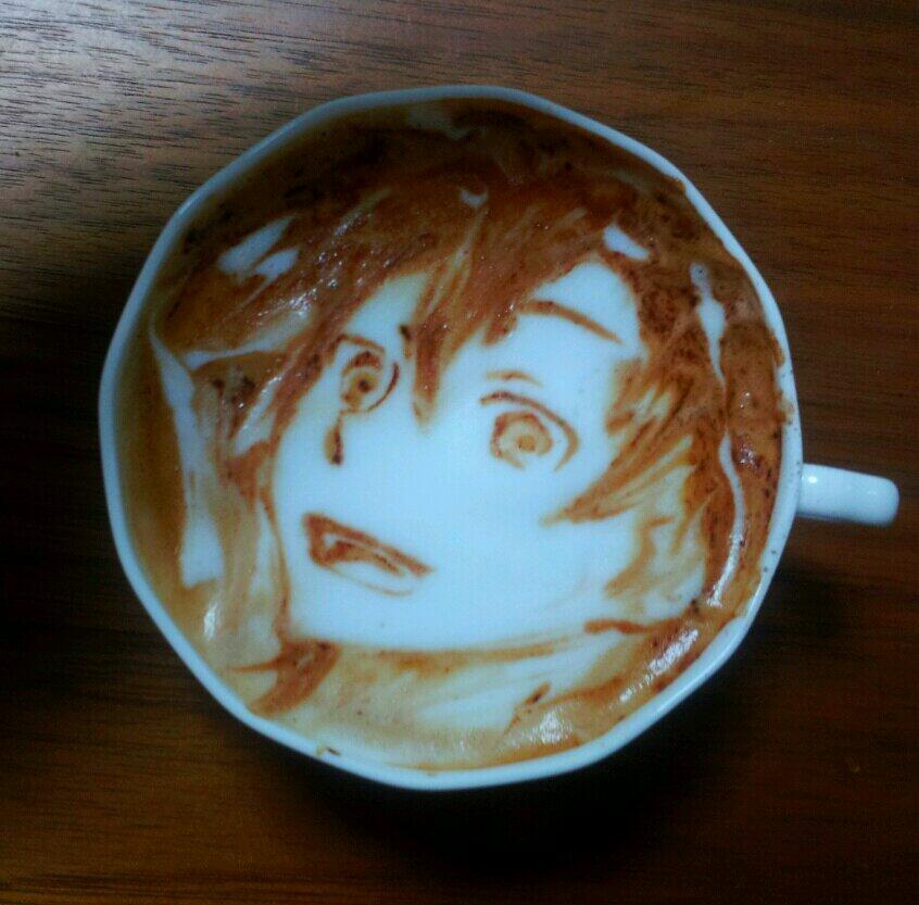 gambar unik kartun 3D pada kopi